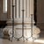 Hand Forged Iron Candelabra Set of 3 (78-98cm) Antique Copper Double Stem with Hercules Knot Detail For Sale - Image 4 of 9