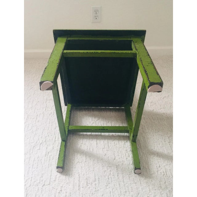 Traditional 1990s Lime Green Distressed Side Chair For Sale - Image 3 of 7