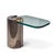 Karl Springer Mid Century Sculpture Leg Gunmetal and Glass Side Table This side table measures: 24.5 wide x 16.5 deep x 18...