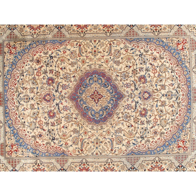 Pasargad DC Fine Hand Knotted Vintage Nain Rug For Sale In Washington DC - Image 6 of 7