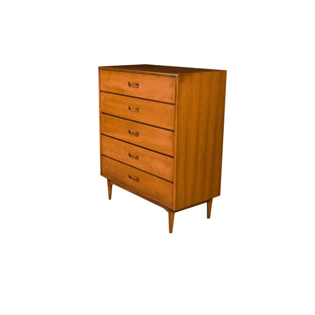 An elegant Mid-Century Modern Lane Acclaim tall Dresser c. 1960s. This is a beautiful example of Mid-Century craftsmanship...