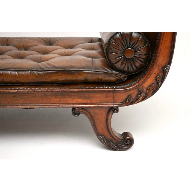 Antique Regency Leather Chaise Lounge, 1810 For Sale - Image 10 of 11