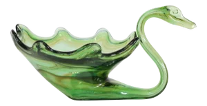 Vintage Glass Swan Candy Dish