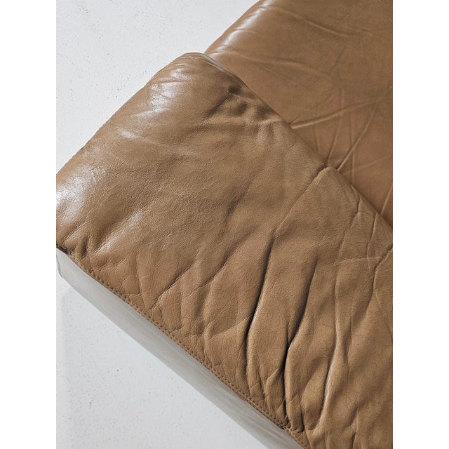 Jeep Modular Sofa in Tan Leather attributed to Anita Schmidt for Durlet, 1970s, Set of 4 For Sale - Image 14 of 15