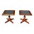 Vintage Pair Statton Oldtowne Solid Cherry Stone Top Pedestal End Tables For Sale