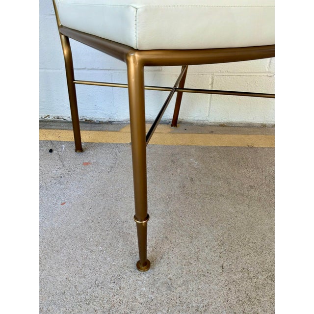Revelation Modern Chippendale Antique Brass and Leather Side Chair For Sale In Atlanta - Image 6 of 6