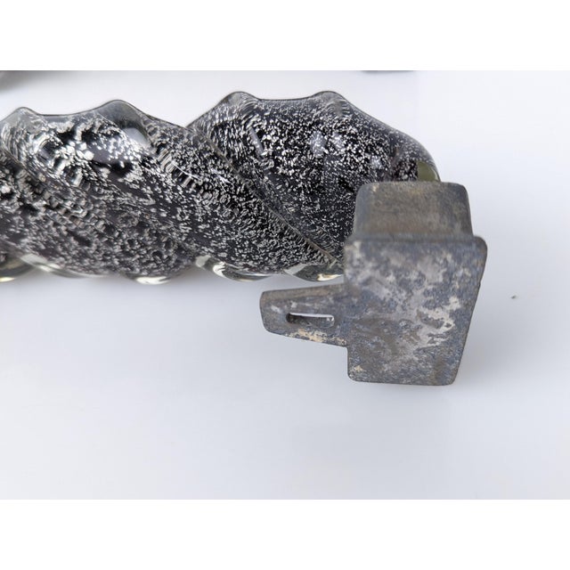 Hand-Blown Murano Glass Spiral Door Handles with Silver Dust, 1960s, Set of 2 For Sale - Image 11 of 13