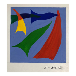 Louis WolchonokEarly Abstract Expressionist Gouache Painting WPA Jewish Artist