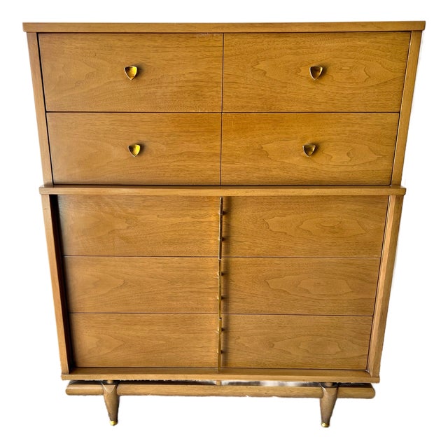 Vintage Kent Coffey the Sequence Mid Century Modern Highboy Dresser Chest of Drawers For Sale