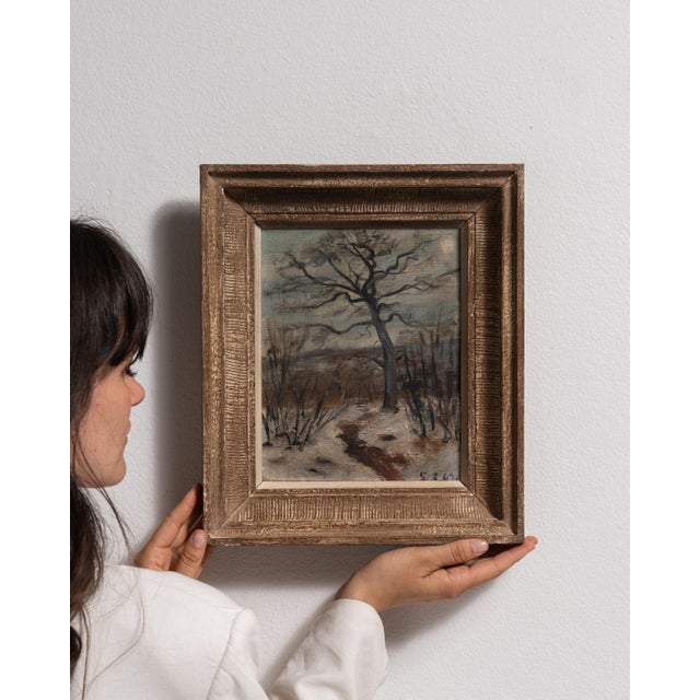 Early 20th Century Belgium Light Gray Canvas Painting For Sale - Image 9 of 15