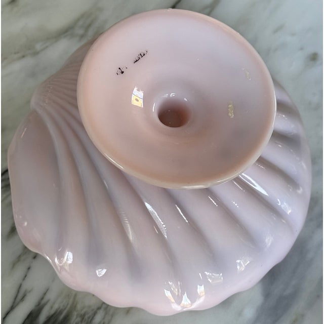 1930's Cambridge Glass Nautical Scene Crown Tuscan Charleton Seashell Comport For Sale - Image 9 of 11