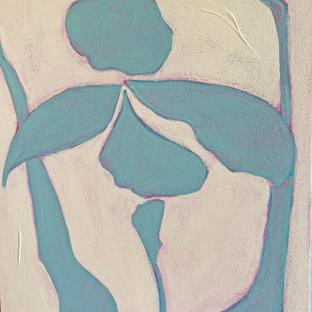 Original Framed Acrylic Botanical Painting, Organic Boho Art Floral Wall Art by Tatiana Duperault For Sale - Image 4 of 5