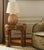 Contemporary Ursula Side Table in Stained Rattan and Tempered Glass by Popus Editions For Sale - Image 3 of 5