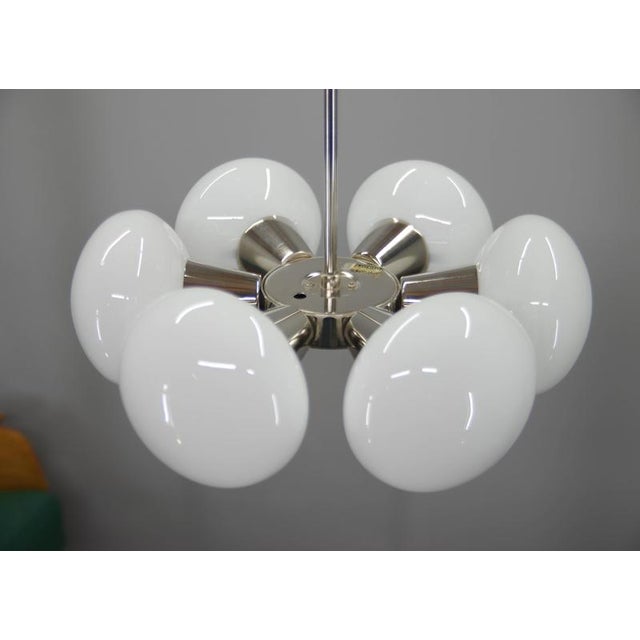 Mid-Century Sputnik Chandelier attributed to Kamenický Šenov, Former Czechoslovakia, 1960s For Sale - Image 9 of 13