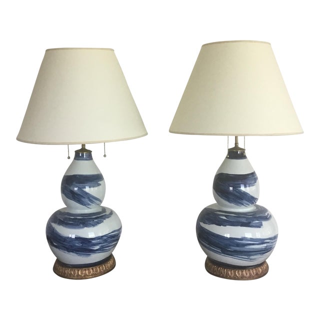 Bunny Williams Brush Stroke Lamps - A Pair | Chairish