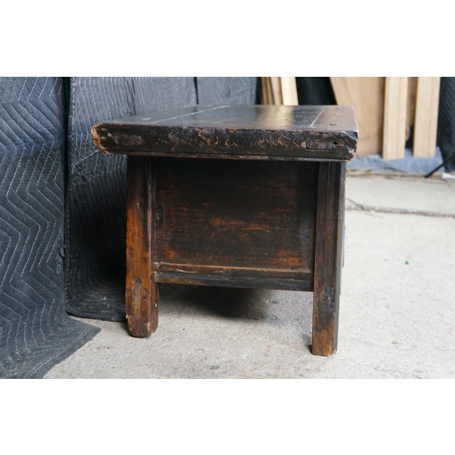 Antique Chinese Lacquered Kang Coffee Altar Table Console Bench Seat 36" For Sale - Image 16 of 18