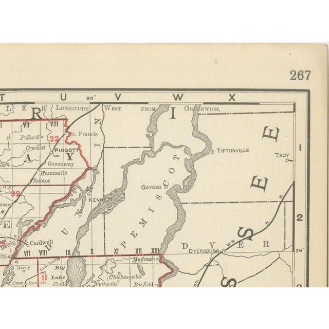 Paper Antique Map of Arkansas with Hot Springs from Rand McNally, 1899 For Sale - Image 7 of 12