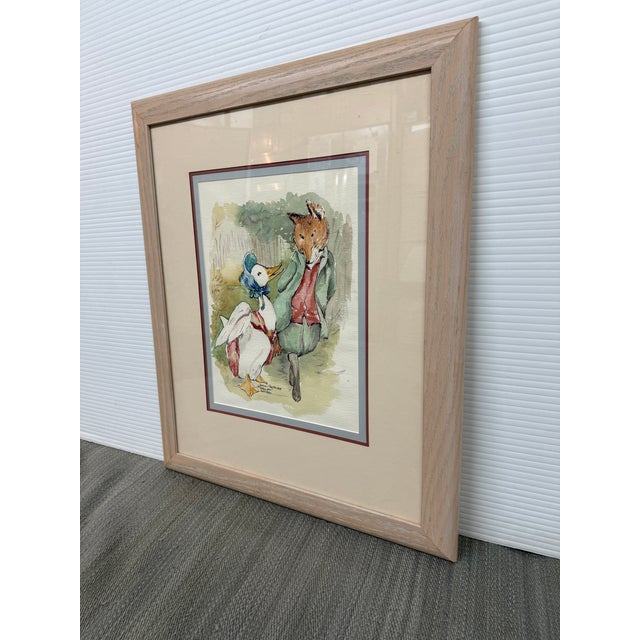 Children's Beatric Potter Jemima Puddle Duck and the Fox, Framed For Sale - Image 3 of 12