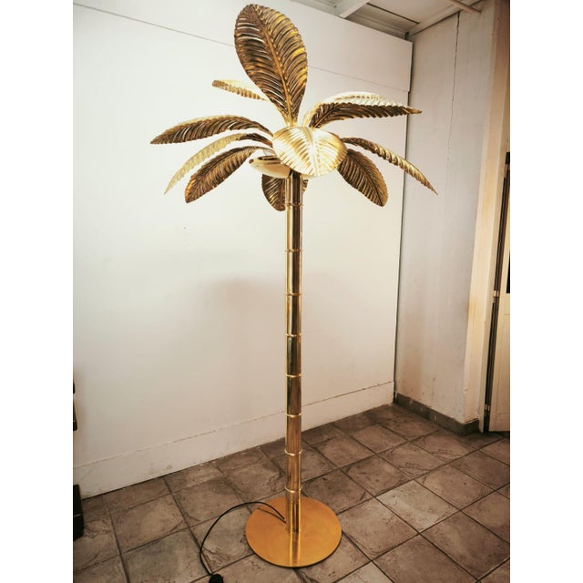 Brass 12-Light Palm Floor Lamp, 1970s For Sale - Image 17 of 18