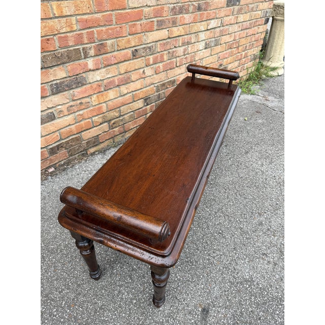 Wood Vintage Hall Bench For Sale - Image 7 of 9