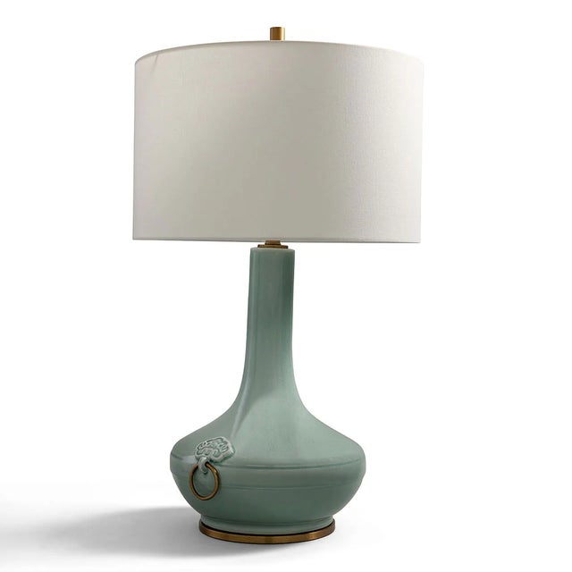 Lotus Celadon Lamp For Sale In Chicago - Image 6 of 7
