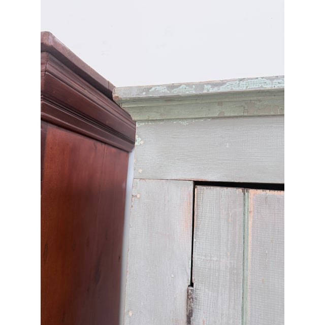 Late 19th Century Antique 19th Century Painted Pine Pantry Cabinet For Sale - Image 5 of 13