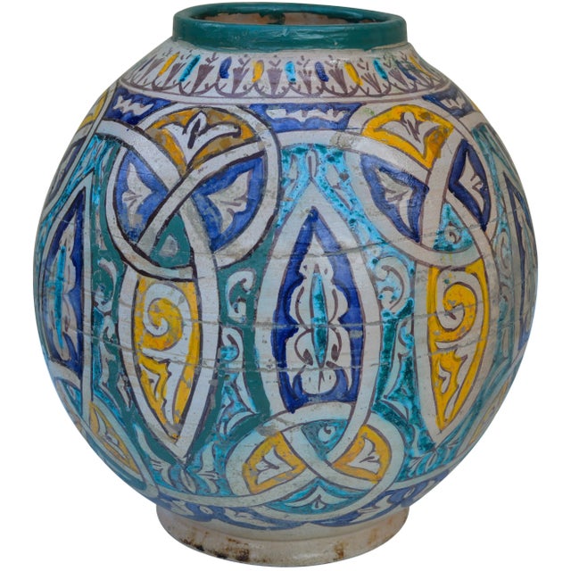 Polychrome Vase W/ Moorish Motif For Sale - Image 9 of 9