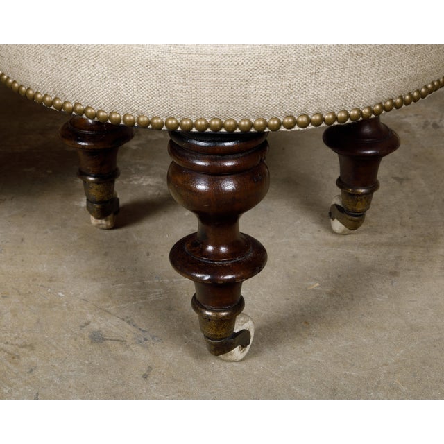 English Mahogany Stools with 19th Century Turned Legs on Casters, a Pair For Sale In Atlanta - Image 6 of 9