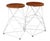 A Unusual Pair of Vintage Handcrafted Artisan Bar Stools by Local Los Angeles Artist; Eric Trine. Steel Frame, powder...
