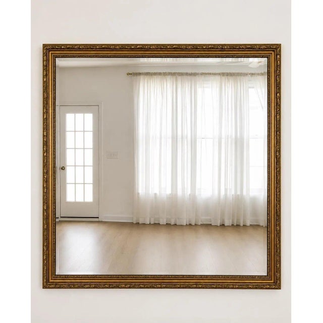 Baroque 60-Inch Large Antique Ornate Gold Floor & Wall Mirror For Sale - Image 3 of 3
