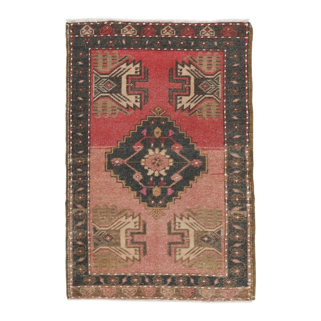 Rustic Entry Rug – Vintage Turkish Door Mat Rug - 1' 9'' X 3' 4'' For Sale