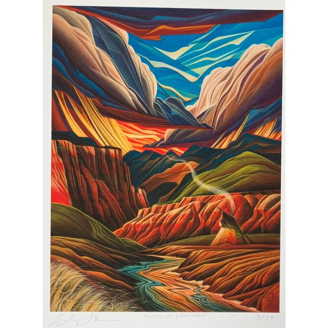 William Haskell "Riverside Encampment" Giclee on Paper Limited Edition Signed / Numbered Stunning Giclee by William...