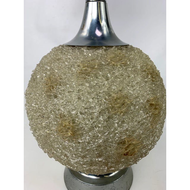 large mid century spaghetti and stainless Table lamp. Very cool and unique oversized table lamp.