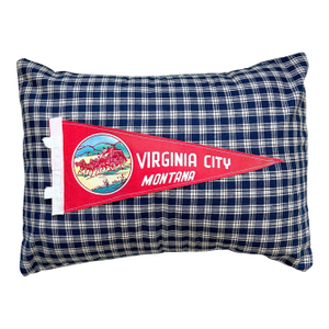 Montana Virginia City Vintage Pennant on New Woven Throw Pillow