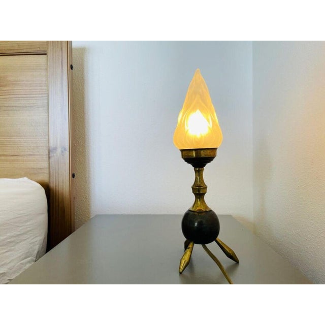 Mid-Century Modern Mid-Century Modern Space Age Tripod Brass and Glass Table Lamp, 1960s For Sale - Image 3 of 11