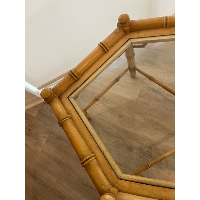 Vintage Allegro Octagonal Coffee Table Attributed to Thomasville For Sale In Naples, FL - Image 6 of 12