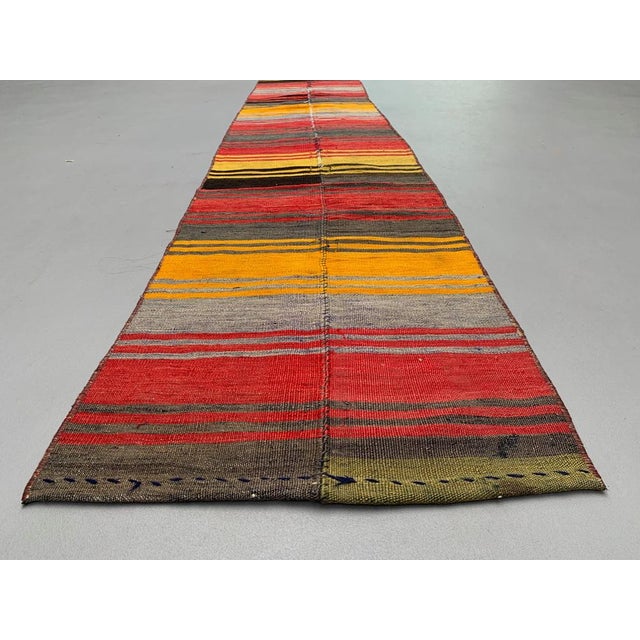 Textile Turkish Narrow Kilim Runner Rug For Sale - Image 7 of 7