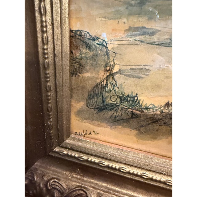 Artwork by Merwin Richard Altfeld 1966 Original Malibu California Mixed-Media Painting For Sale - Image 4 of 15