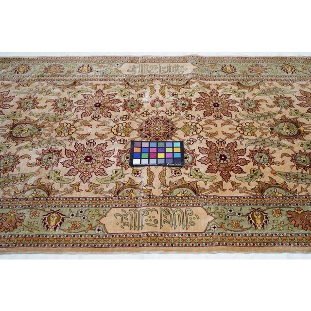 Brown Extremely Fine Turkish Silk Hereke Rug 2'10'' X 4'7'' For Sale - Image 8 of 9