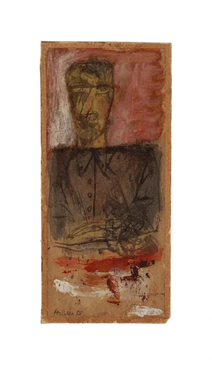 Sergio Barletta, Figure, Original Mixed Media, 1958, Cardboard