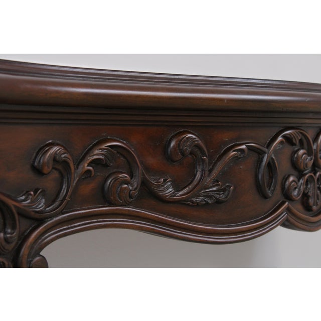 Maitland Smith Mahogany Louis XV Style Console Table For Sale - Image 9 of 15