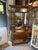 Up for consideration is a beautiful vintage 1970s mid-century modern wooden and stained glass hall tree with brass...