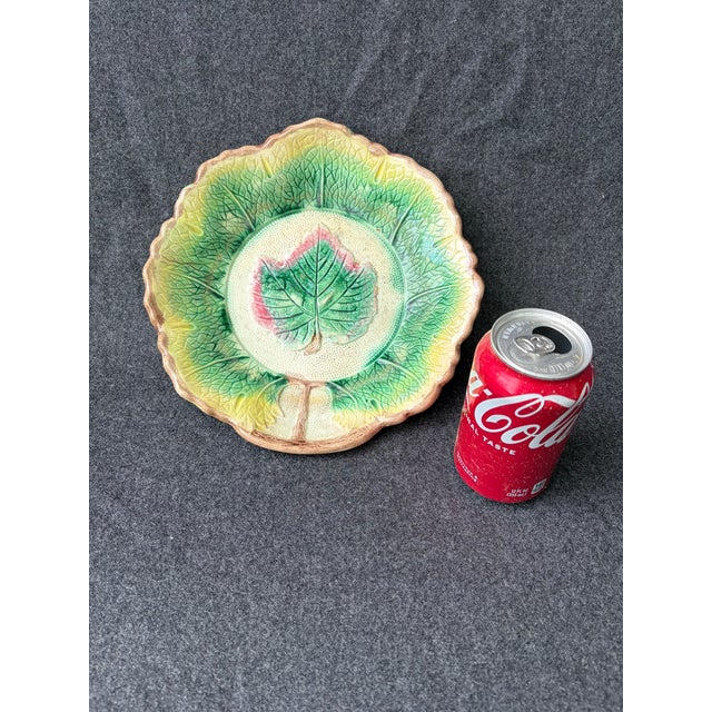 Antique Majolica Leaf Bowl For Sale - Image 12 of 15