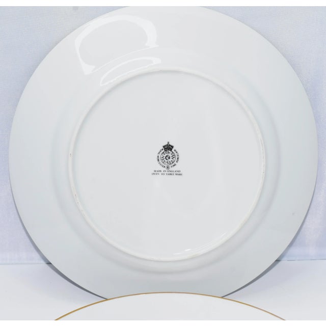 Royal Worcester 1961 Royal Worcester Dinner Plates with Plums & Gold Trim - Set of 2 For Sale - Image 4 of 5