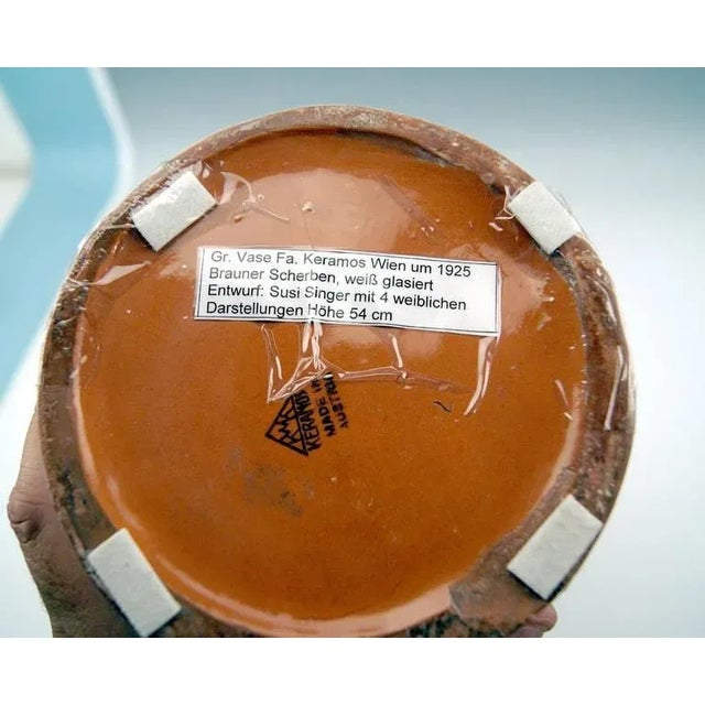 Large Ceramic Vase by Susi Singer for Keramos, Austria, 1925 For Sale - Image 9 of 10