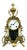 Vintage Brass Mantel Clock with Franz Hermle Movement from Robert Grant, London, 1960s For Sale