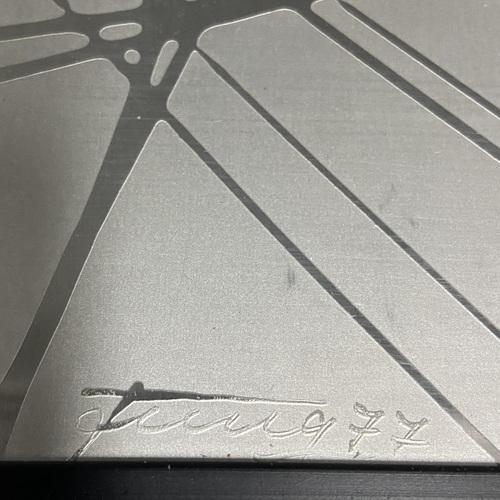 Metal Dutch Etched Metal Abstract Artwork with Green Enamel, 1970s For Sale - Image 7 of 15