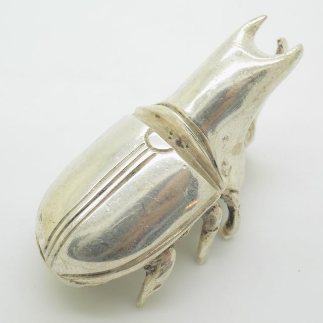 Metal Vintage Italian Silver 800 Hercules Beetle Figurine, Milan, 1940s For Sale - Image 7 of 15
