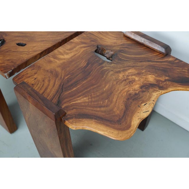 Vintage Natural Coffee Tables in Walnut, Ca 1970/1980 For Sale - Image 3 of 17