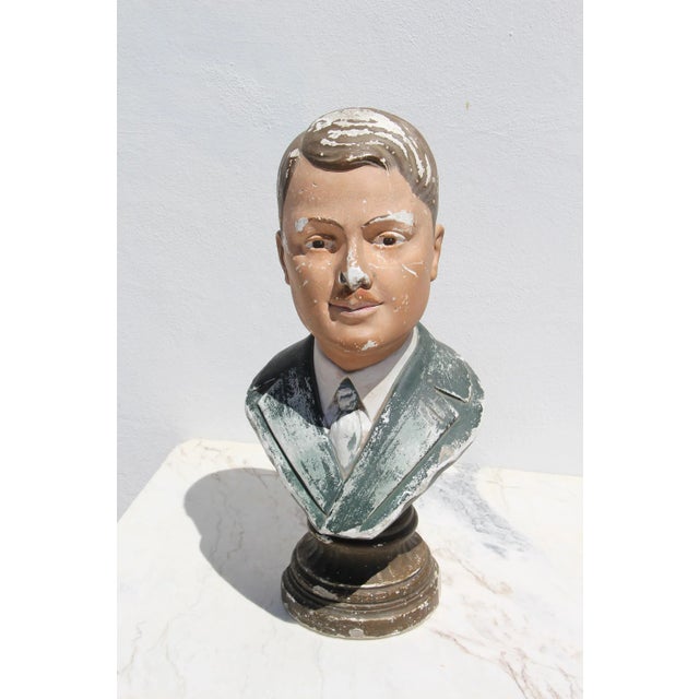 1920s French Art Deco Life-Size Plaster Hat Mannequin Bust For Sale - Image 6 of 13